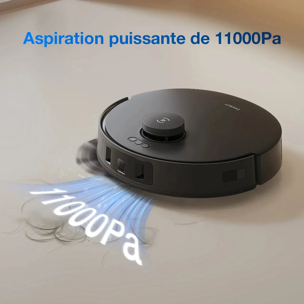 DEEBOT T30 OMNI Aspirateur Robot Laveur Noir avec Cartographie (IA, Mini, Puissant)